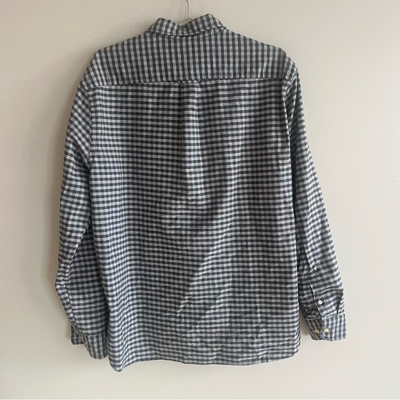 H&M Men’s Grey Checkered Oxford Cotton Button Down Collared Shirt - Picture 9 of 13